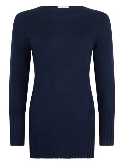 Malo Ribbed Sweater In Blue