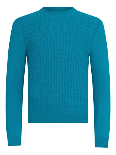 Malo Ribbed Sweater In Blue