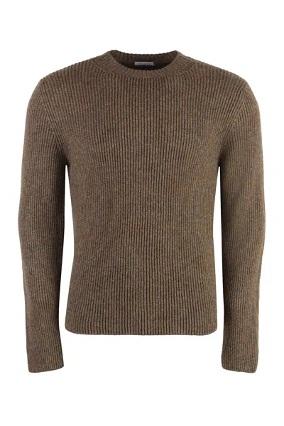 Malo Ribbed Sweater In Brown