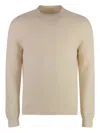 Malo Crewneck Ribbed Sweater Long Sleeves In Neutrals