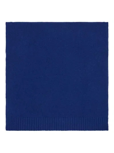 Malo Ribbed-trim Scarf In Blue
