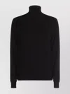 Malo Ribbed Turtleneck Crewneck Knitwear In Black