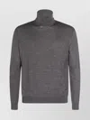 Malo Ribbed Turtleneck Crewneck Sweater In Gray