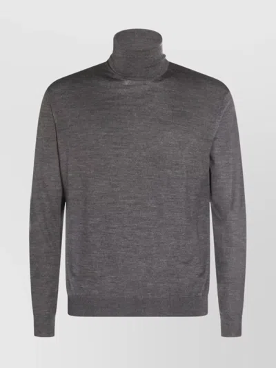 Malo Ribbed Turtleneck Crewneck Sweater In Gray