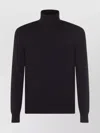 Malo Ribbed Turtleneck Sweater Long Sleeves In Black