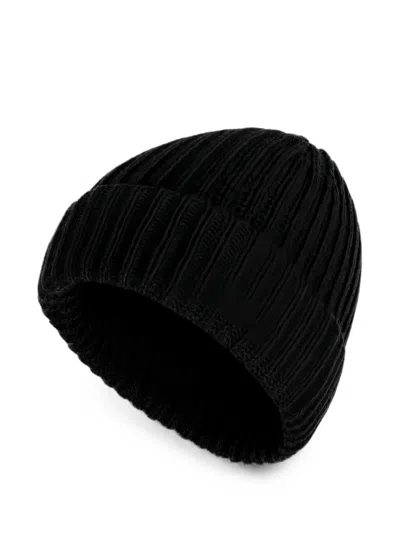 Malo Ribbed-knit Beanie Hat In Black