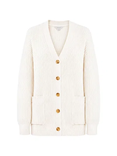 Malo Ribbed-knit Cashmere Cardigan In White