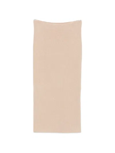 Malo Ribbed-knit Pencil Midi Skirt In Neutral