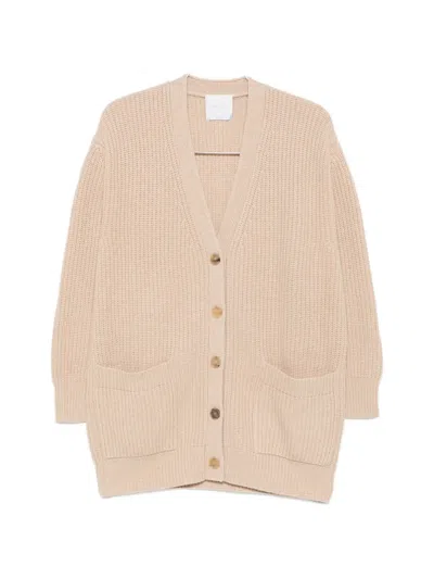 Malo Ribbed-knit V-neck Cardigan In Pink