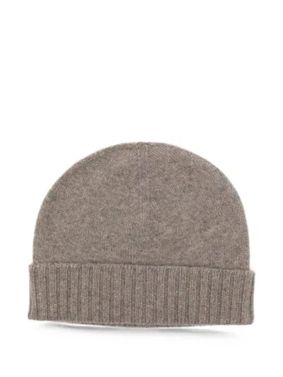 Malo Ribbed-trim Beanie Hat In Grey