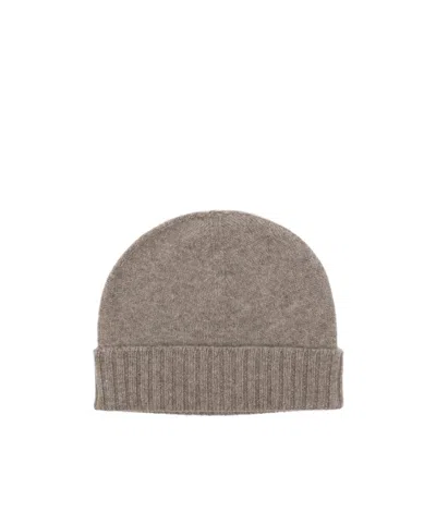 Malo Ribbed-trim Beanie Hat In Grey