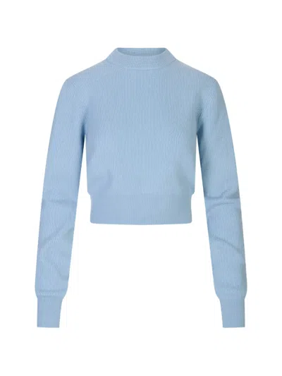 Malo Rib-knit Mock-neck Sweater In Blue