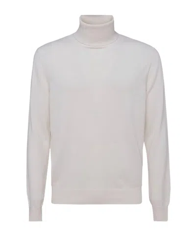 Malo Roll-neck Cashmere Jumper In White