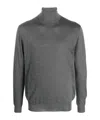Malo Shaved Cyclist Turtleneck Sweater With Ribbed Finish In Gray
