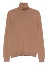 Malo Roll-neck Sweater In Brown