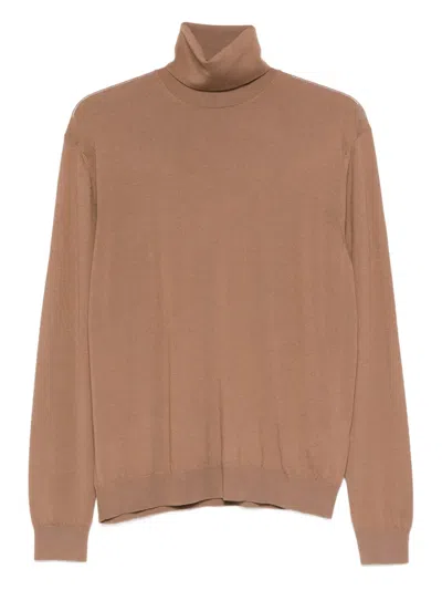 Malo Roll-neck Sweater In Brown
