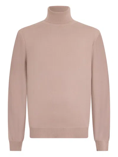 Malo Roll Neck Sweater In Pink
