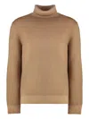 Malo Man Turtleneck Camel Size 40 Cashmere In Nude