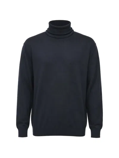 Malo Roll-neck Cashmere Sweater In Blue