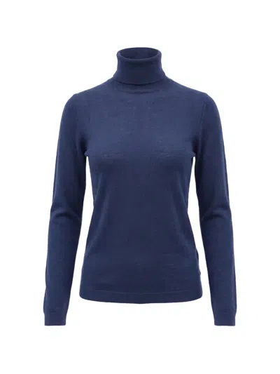 Malo Roll-neck Cashmere Sweater In Blue