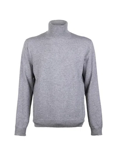 Malo Roll-neck Knitted Sweater In Gray