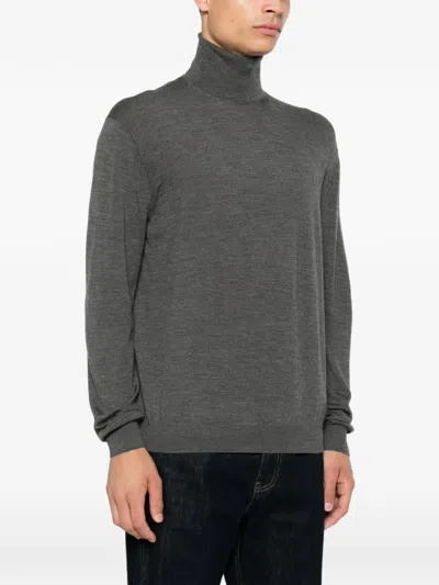 Malo Roll-neck Long-sleeve Sweater In Gray