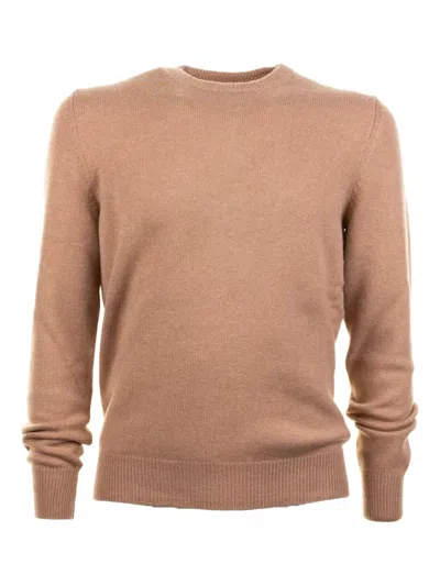 Malo Round-neck Cashmere Sweater In Brown
