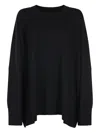 Malo Round-neck Dropped-hem Sweater In Black