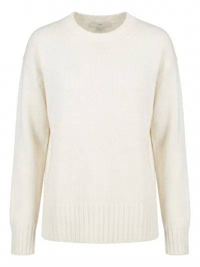 Malo Round Neck Sweater In White