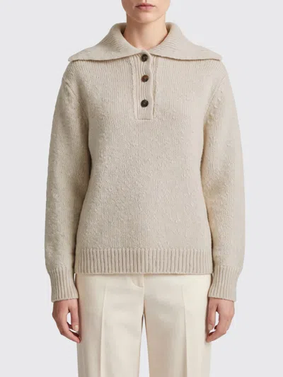 Malo Sailor Collar Cashmere Blend Knit Polo With Dropped Shoulders In Neutral