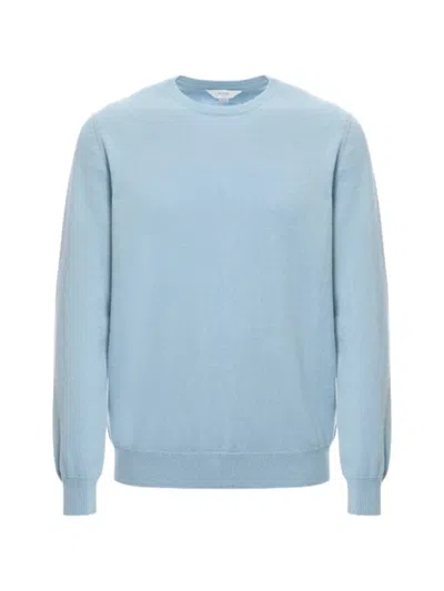 Malo Sandro Crew Neck In Luxury Cashmere In Blue