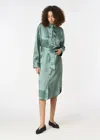 Malo Satin Dress In Green