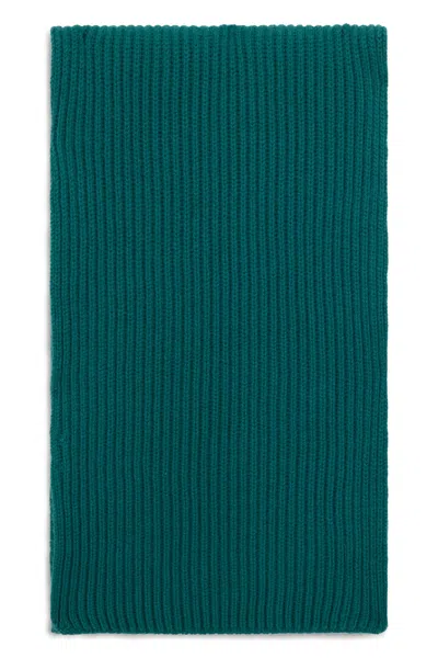Malo Scarf In Dark Green Fabric Elegant And Versatile In Blue