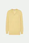 Malo Scollo V In Luxury Cashmere In Yellow
