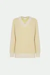 Malo Scollo V In Luxury Cashmere In Yellow