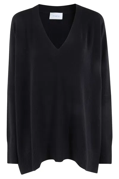 Malo Scollo V Rasato In Black