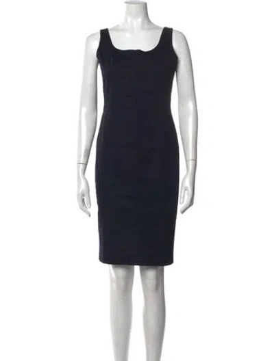 Pre-owned Malo Scoop Neck Knee-length Dress In Blue