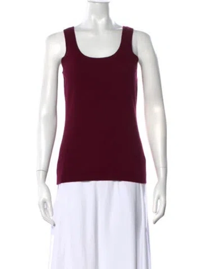 Pre-owned Malo Scoop Neck Sleeveless Top In Burgundy