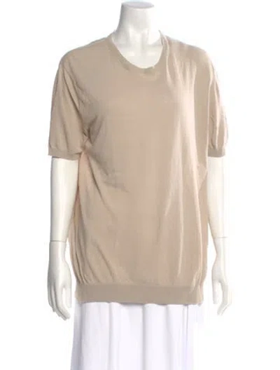 Pre-owned Malo Scoop Neck Sweater In Neutral