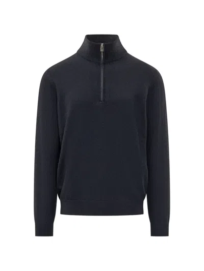 Malo Sergio Quarter-zip Cashmere Sweater In Black