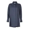 Malo Relaxed Fit Longline Shirt With Back Pleat In Multicolor