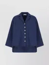 Malo Shirts With Collared Neck And High-low Hem In Blue