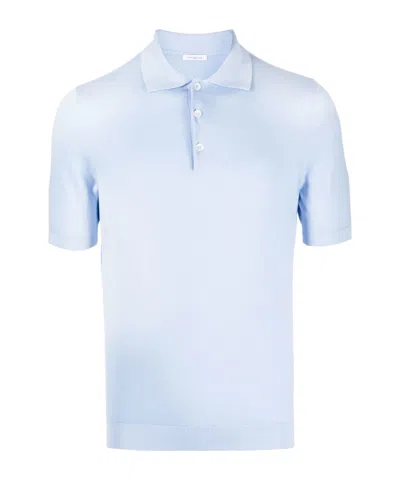 Malo Short-sleeve Cotton Polo Shirt In Blue