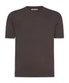 Malo Cotton Half-sleeved Sweater In Black