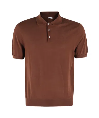 Malo Short Sleeve Polo Shirt In Brown