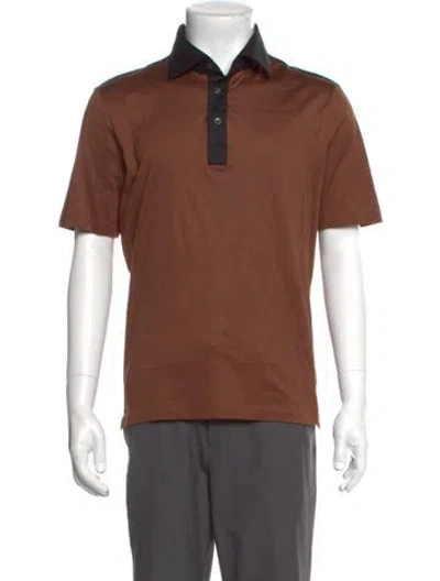 Pre-owned Malo Short Sleeve Shirt In Brown