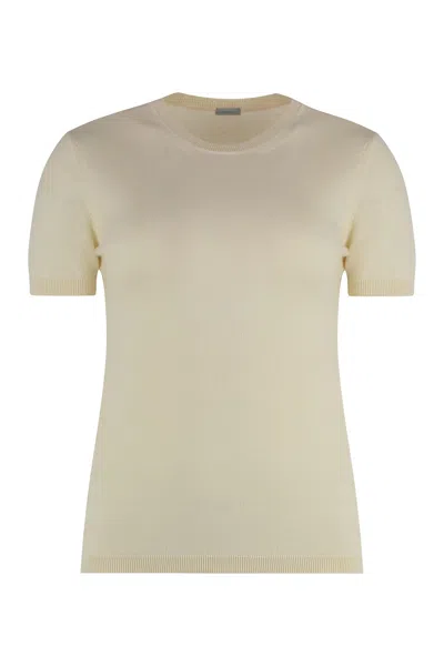 Malo Short Sleeve Sweater In Panna