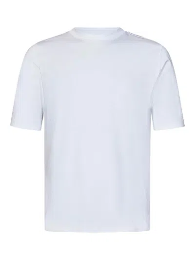 Malo Short-sleeved Crewneck White Stretch Cotton J