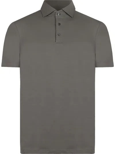 Malo Short-sleeved Polo Shirt In Grey
