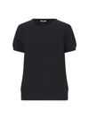 Malo Knit Crewneck With Ribbed Hem And Short Sleeves